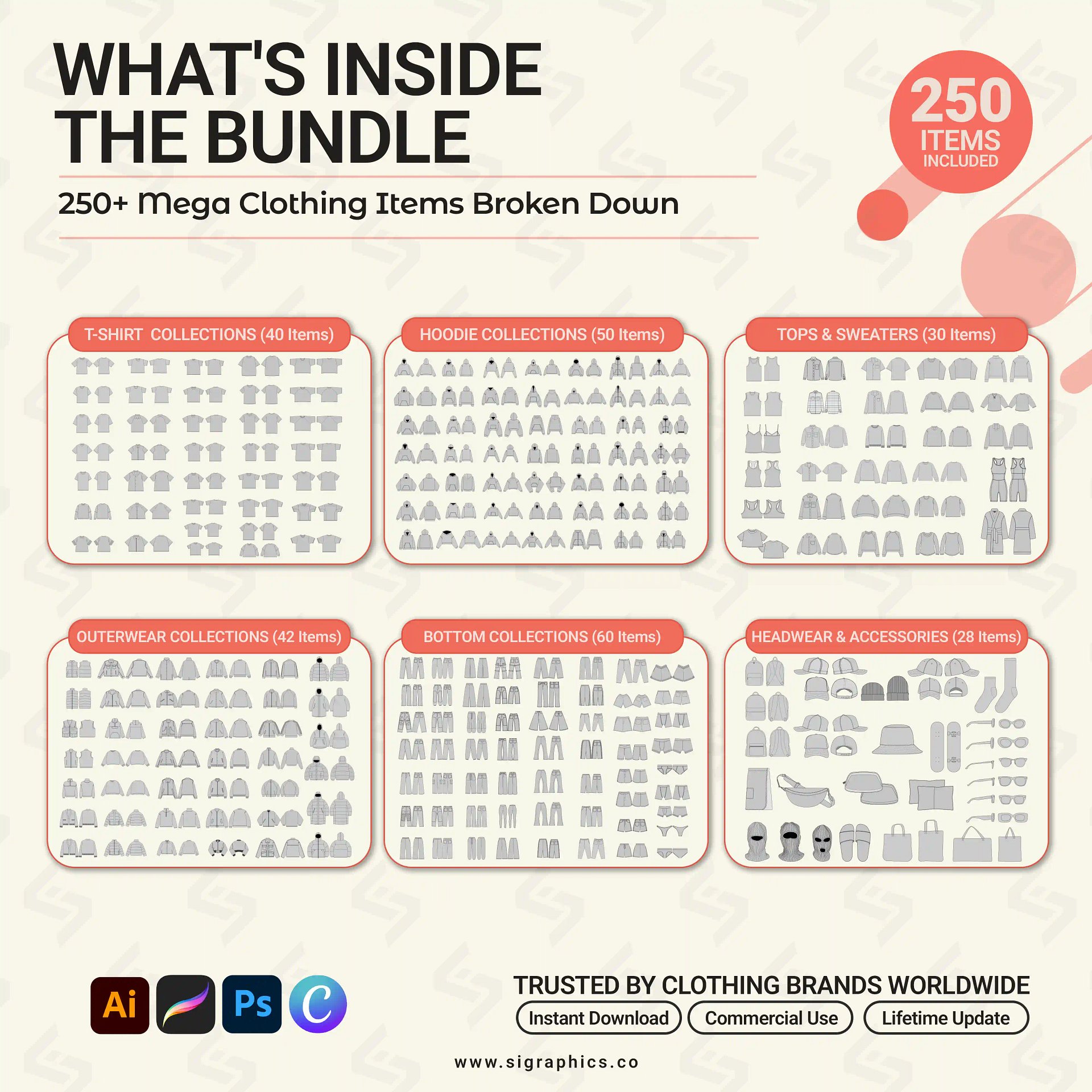Clothing Mockups Mega Bundle – Vol. 1 (250+ Apparel Templates) product image (3)