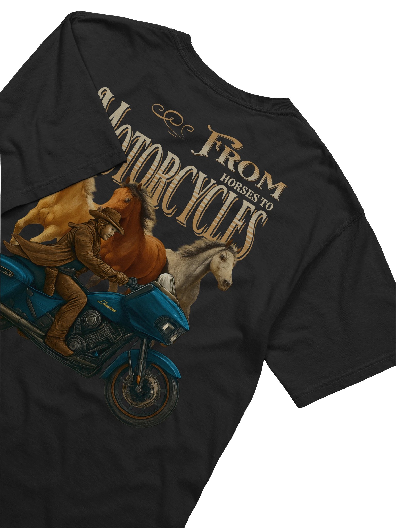 Legacy of the Tribe – From Horses to Motorcycles Tee (Cowboy) product image (6)