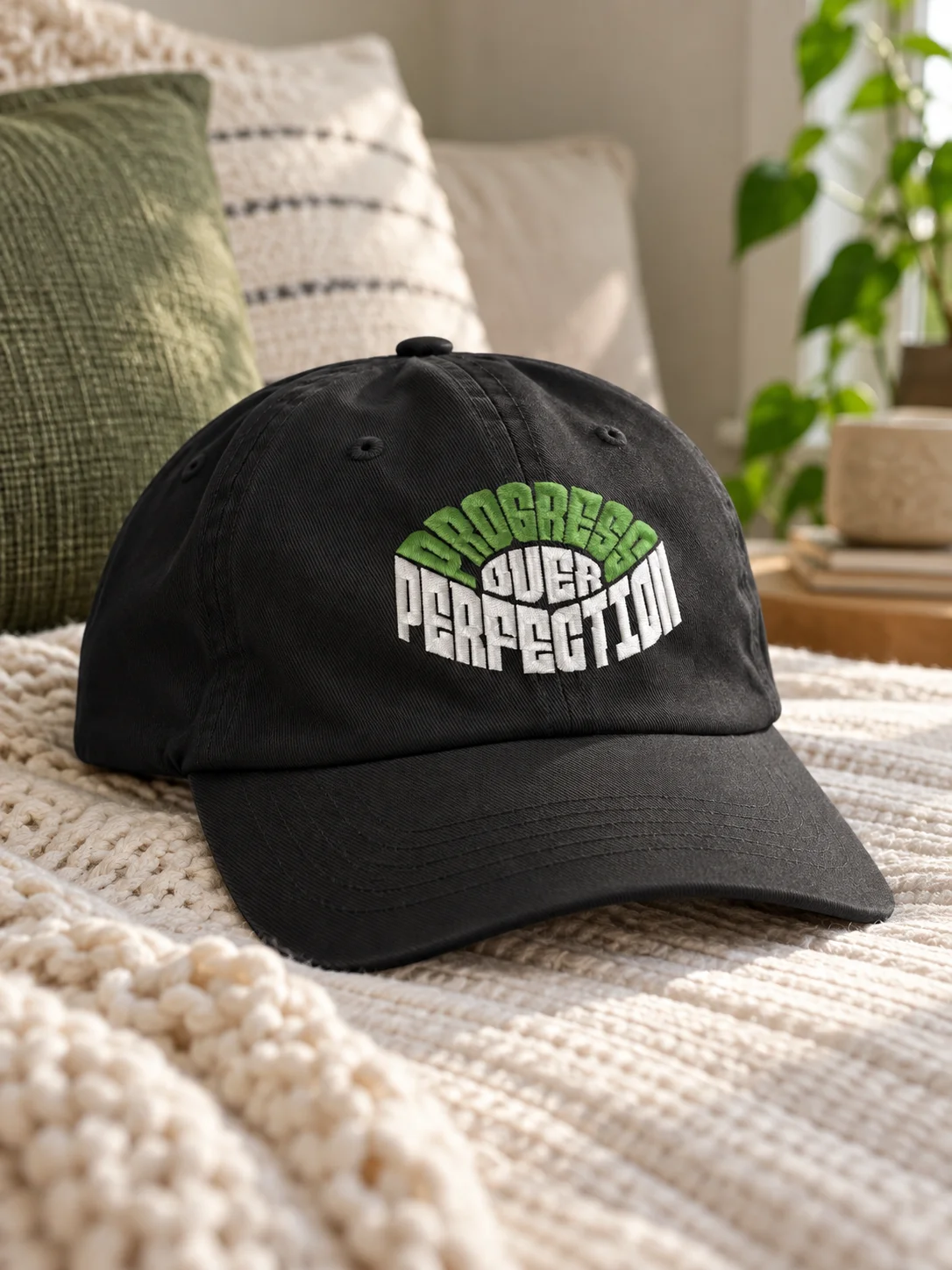 Progress Over Perfection – Embroidered Dad Hat product image (2)