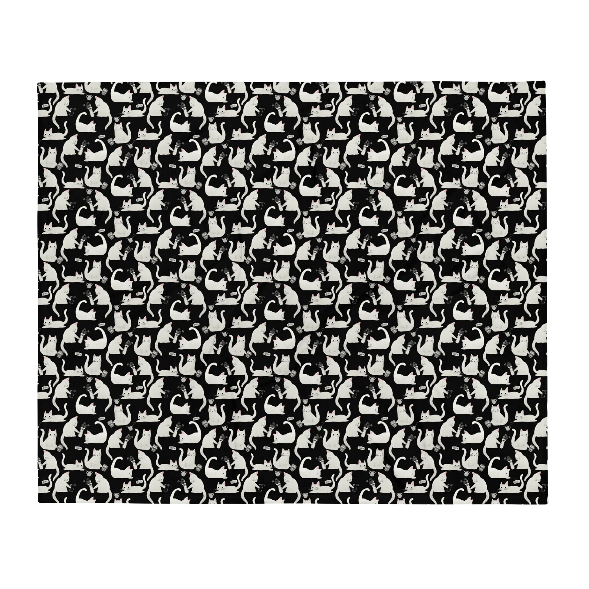 Bad Cats Knocking Stuff Over Throw Blanket, Black product image (2)