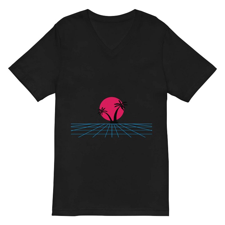 Synthwave Sunset V-Neck Tee product image (2)