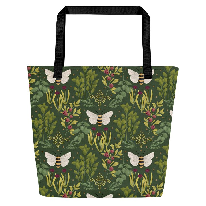 Bees and Foliage Large Tote with Pocket product image (1)