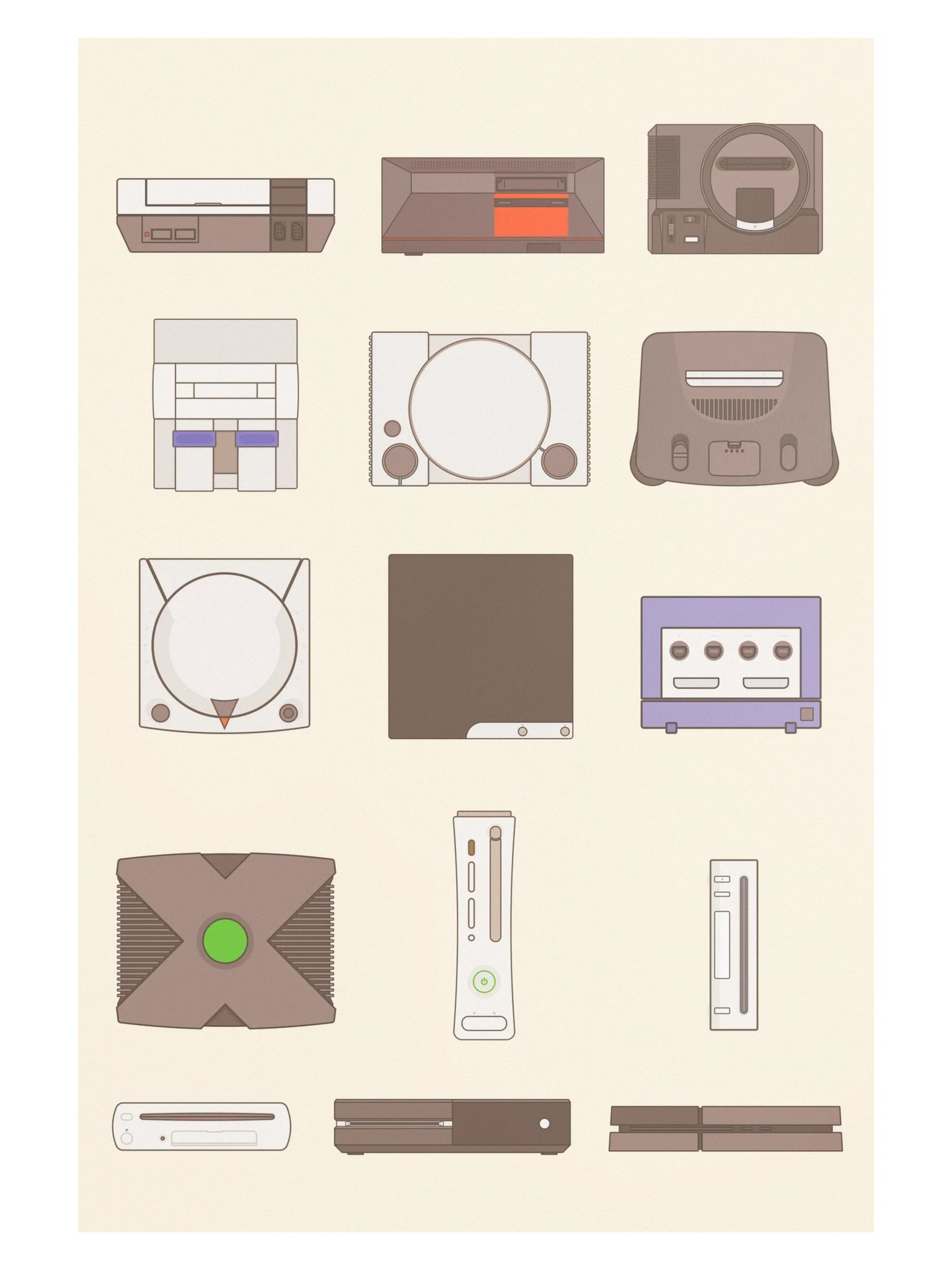 Retro Consoles (Beige) [2x3] product image (1)