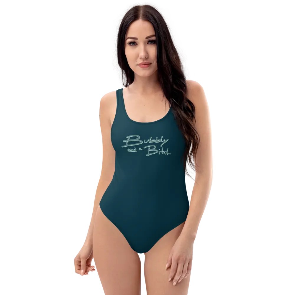 Bubbly and a B*tch (fir shadow design) one piece swimsuit product image (2)