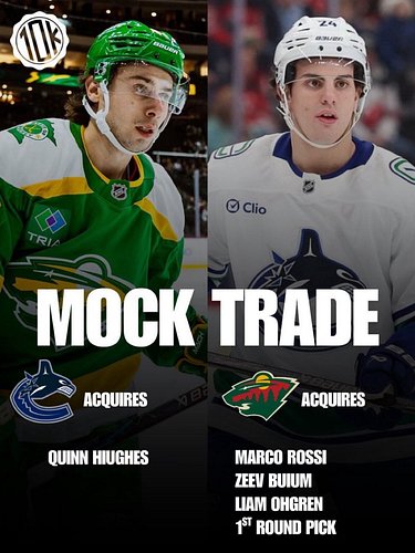 What do we think of this mock trade Wild fans?...

#minnesotawild #vancouvercanucks #nhlmemes