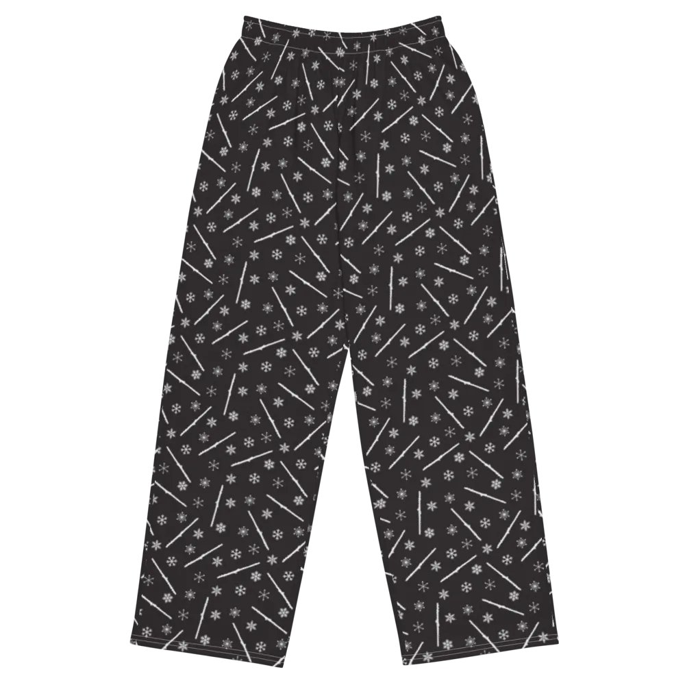 Alto Flute - Flutes and Snowflakes Unisex Wide-Leg Lounge Pants product image (1)