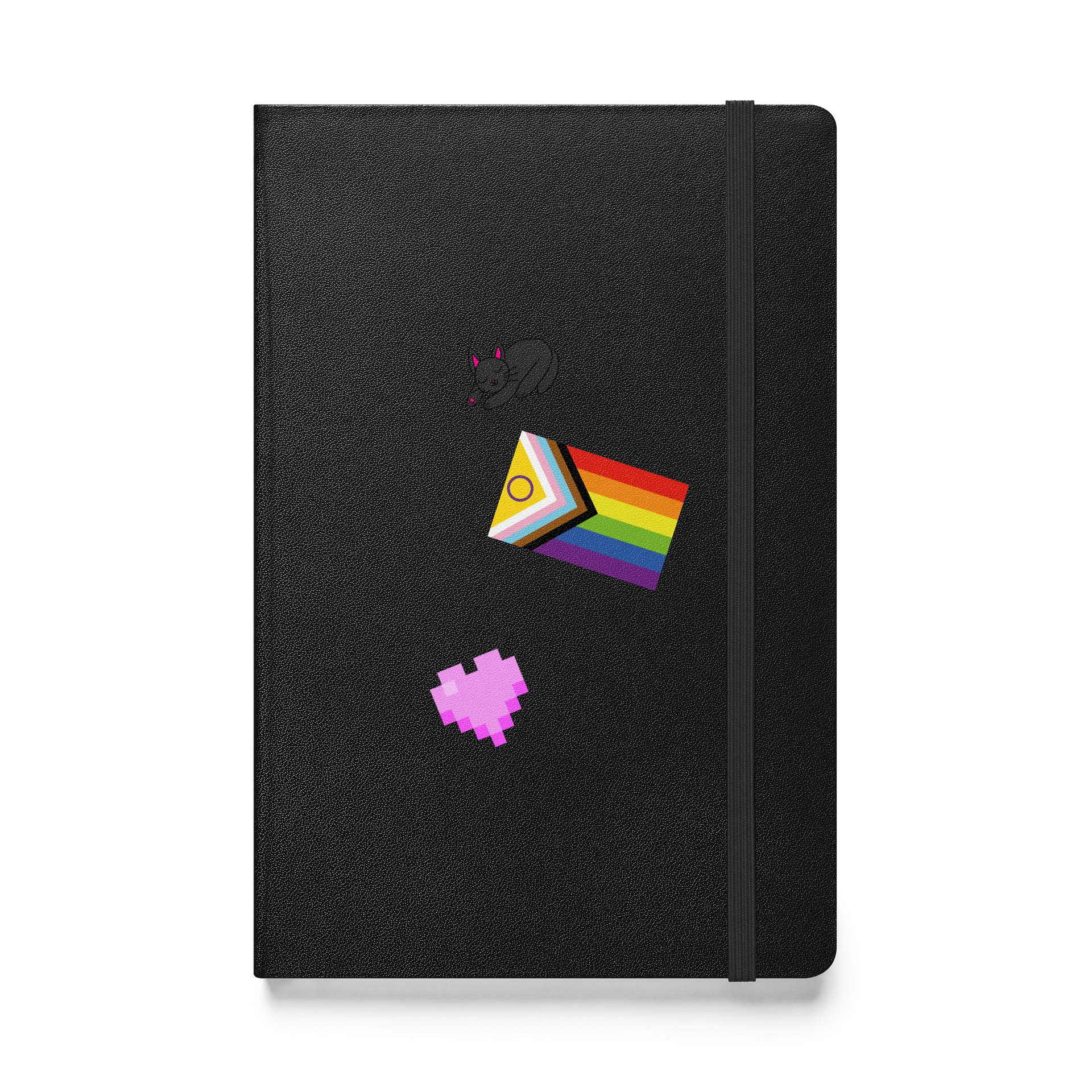 Rainbow Cat Heart Hardcover Notebook product image (1)