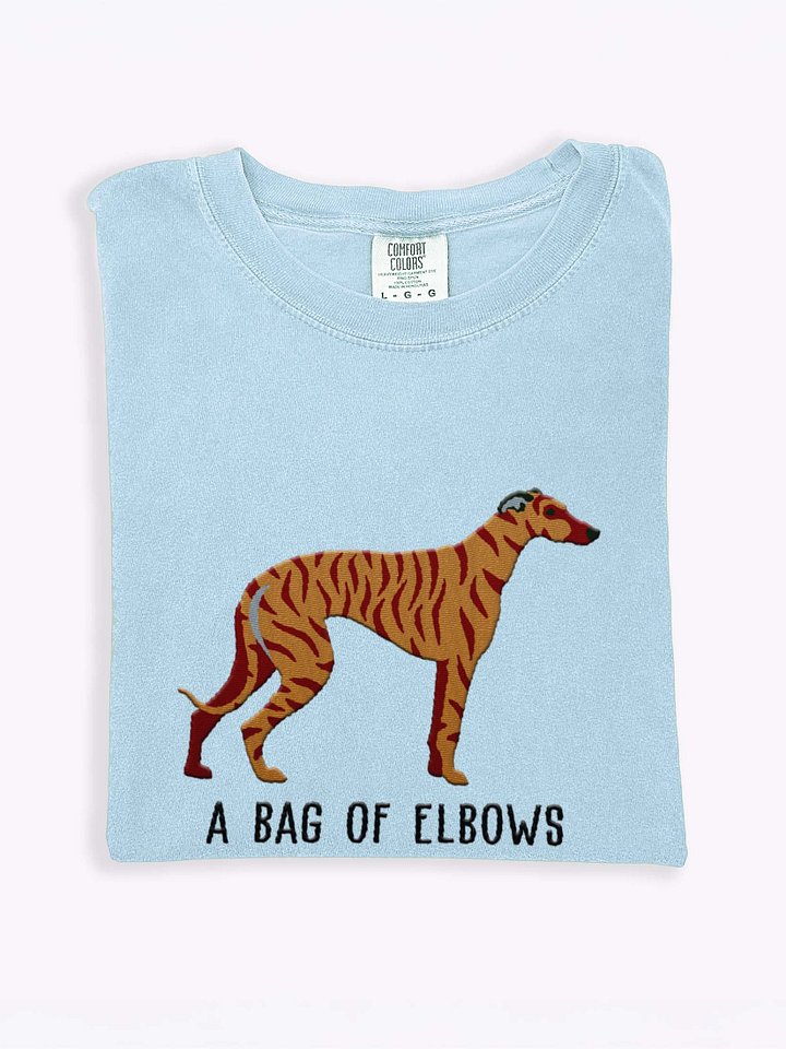 A Bag of Elbows T-Shirt(Embroidered) of a Greyhound(Brindle) product image (1)