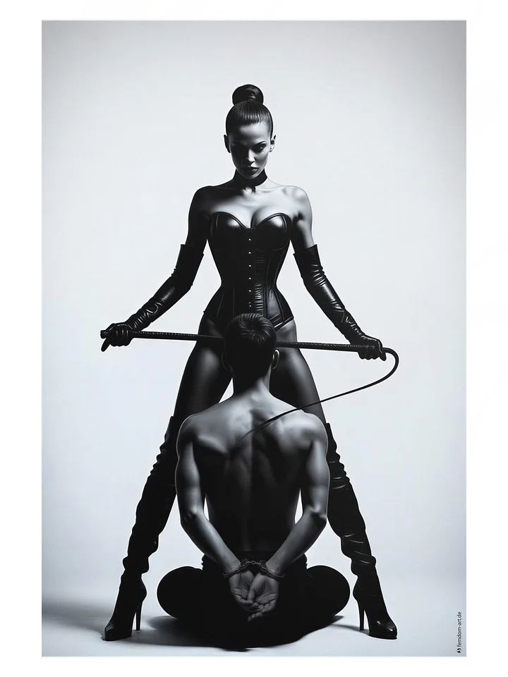 Femdom Poster - Vertrauen und Kontrolle – Monochrome Dominanzkunst product image (2)