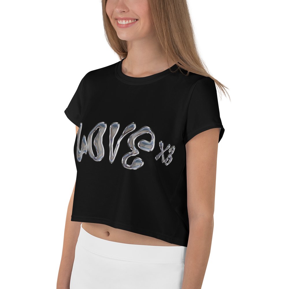 LOVE X3 Women's Crop Top Tee product image (3)