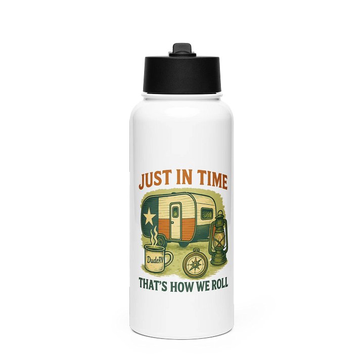 Rustic Texas Flag Camping Water Bottle product image (1)