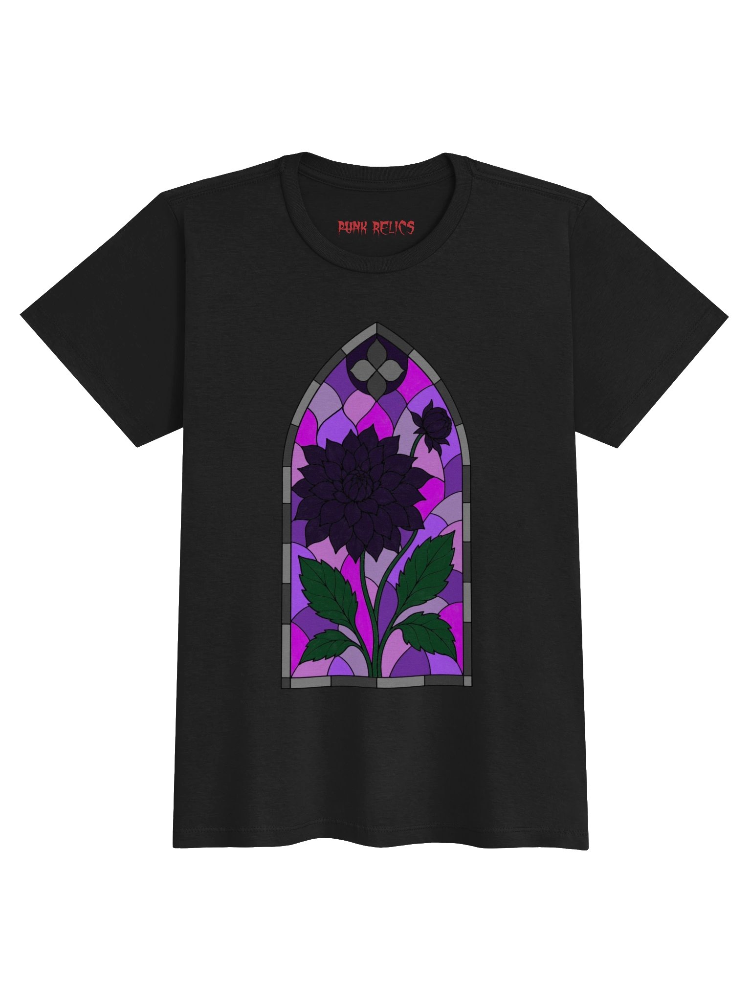 Girls Stained Glass Dahlia - T-shirt product image (1)