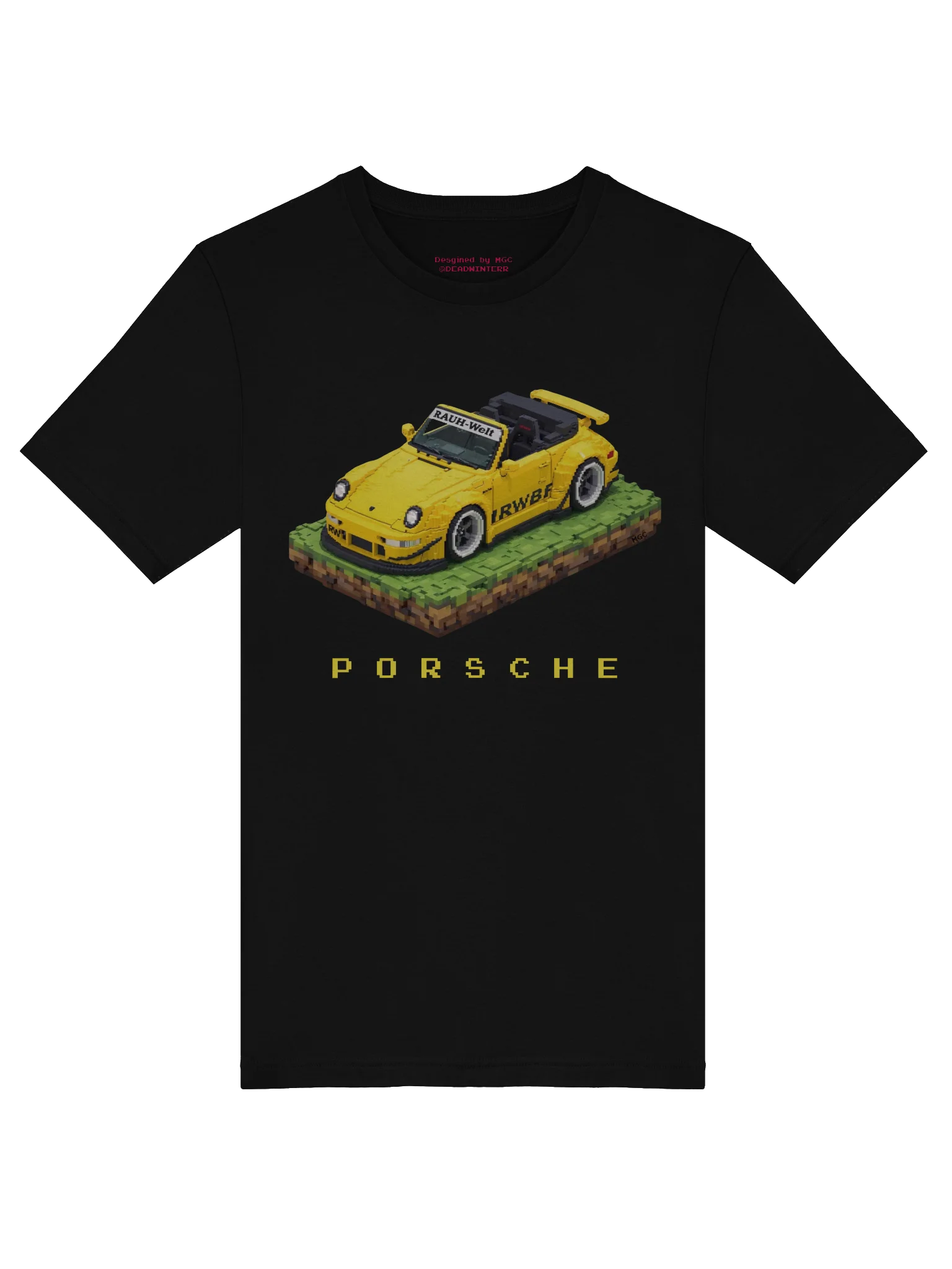 Speed Yellow Porsche 993 RWB "Nohra" Rauh-Welt Begriff Shirt (Pixel, Retro, Minecraft) product image (40)