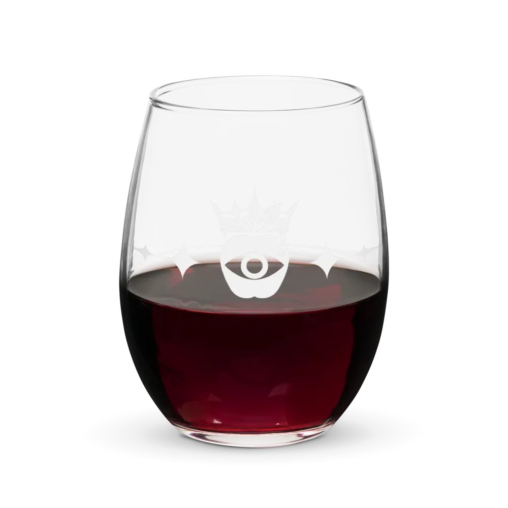 Crowned Apple (White) ✦ Stemless Wine Glass product image (5)
