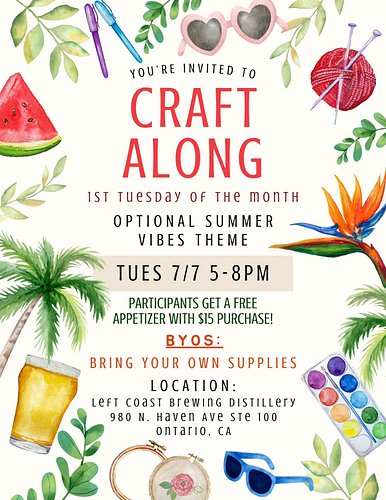 This Tuesday!
#community #inlandempire #craftymeetup #craftalong #stitchandbitch