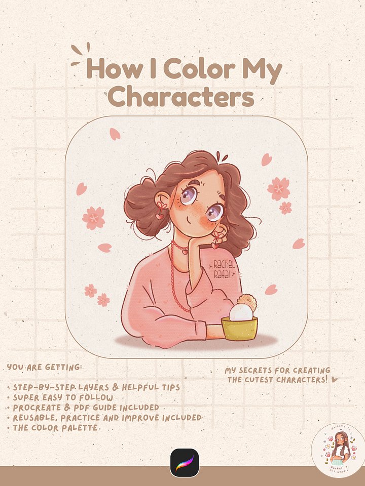How I color my characters 🌸 Step-by-Step Procreate Tutorial ✨ product image (1)