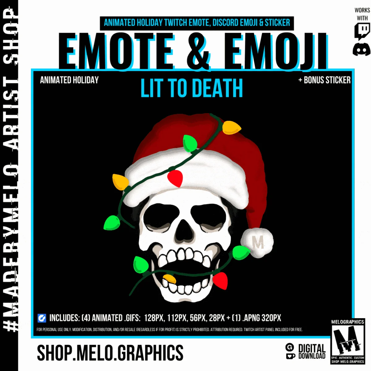 Holiday - Twitch/Discord Animated Emotes, Emojis, Sticker 2pk | #MadeByMELO product image (11)