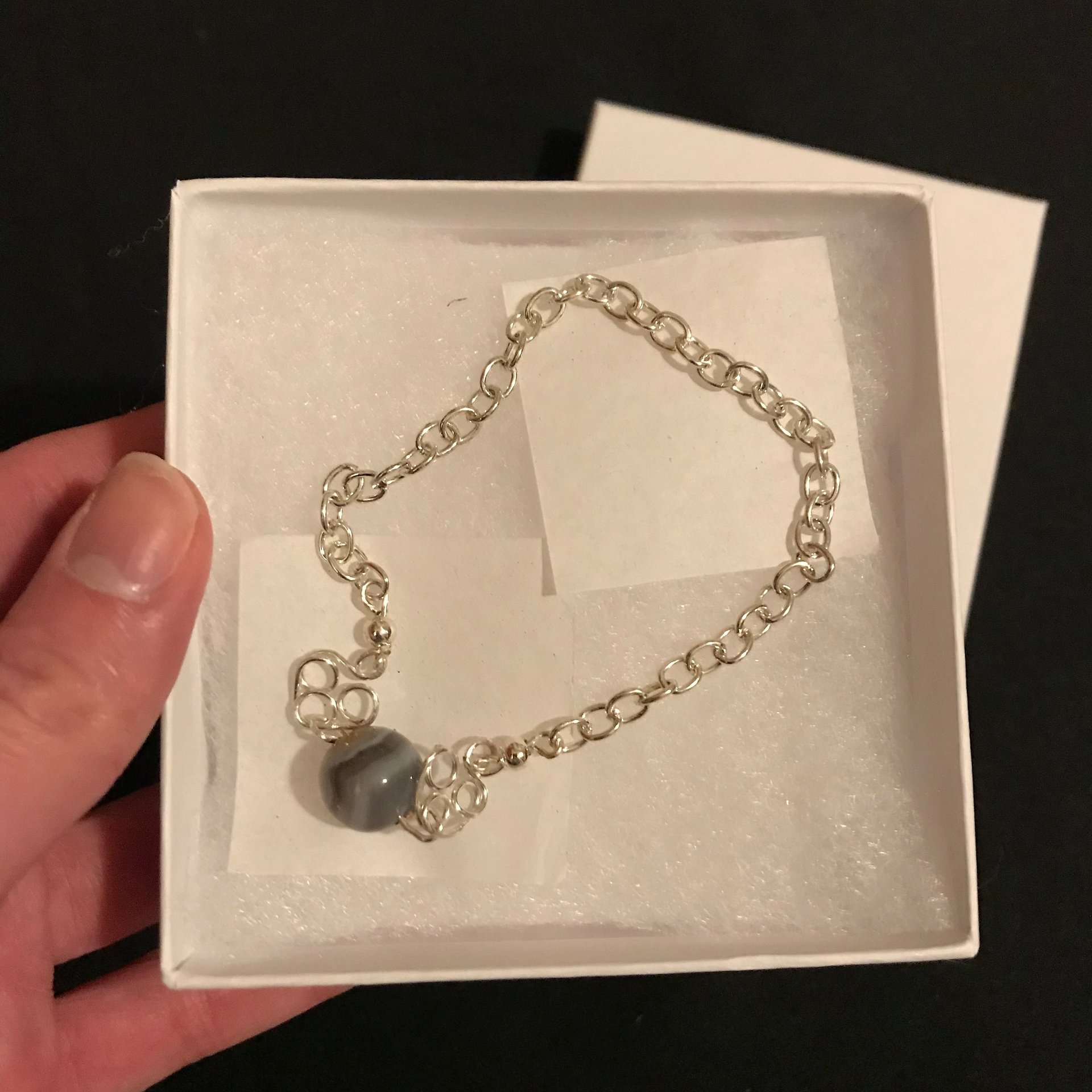 Gray Agate Silver Bracelet product image (2)