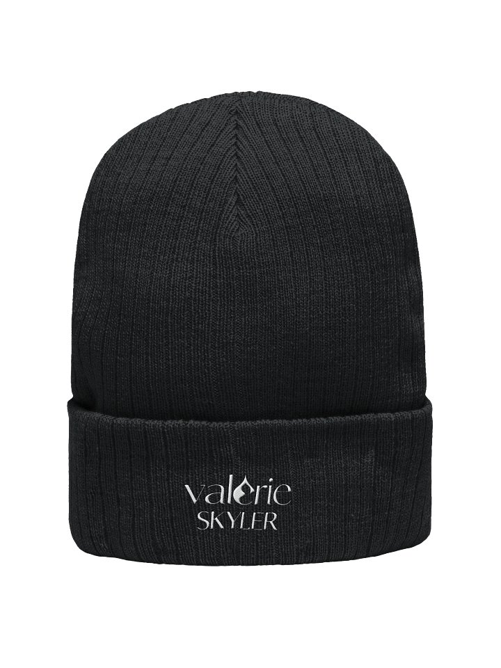 Eco-Friendly Ribbed Knit Black Beanie product image (1)