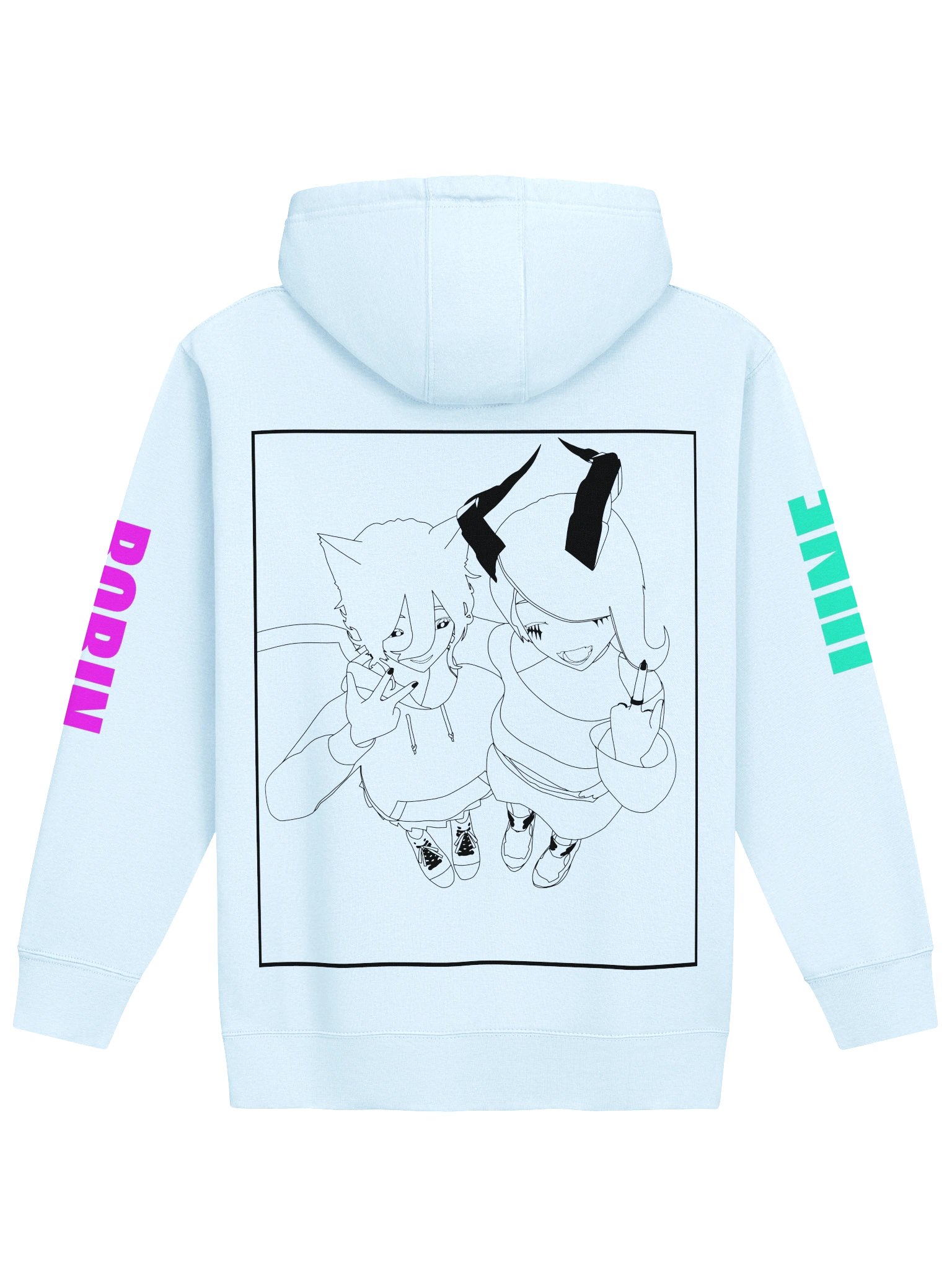 Robin and June Hoodie - Black Outline product image (1)