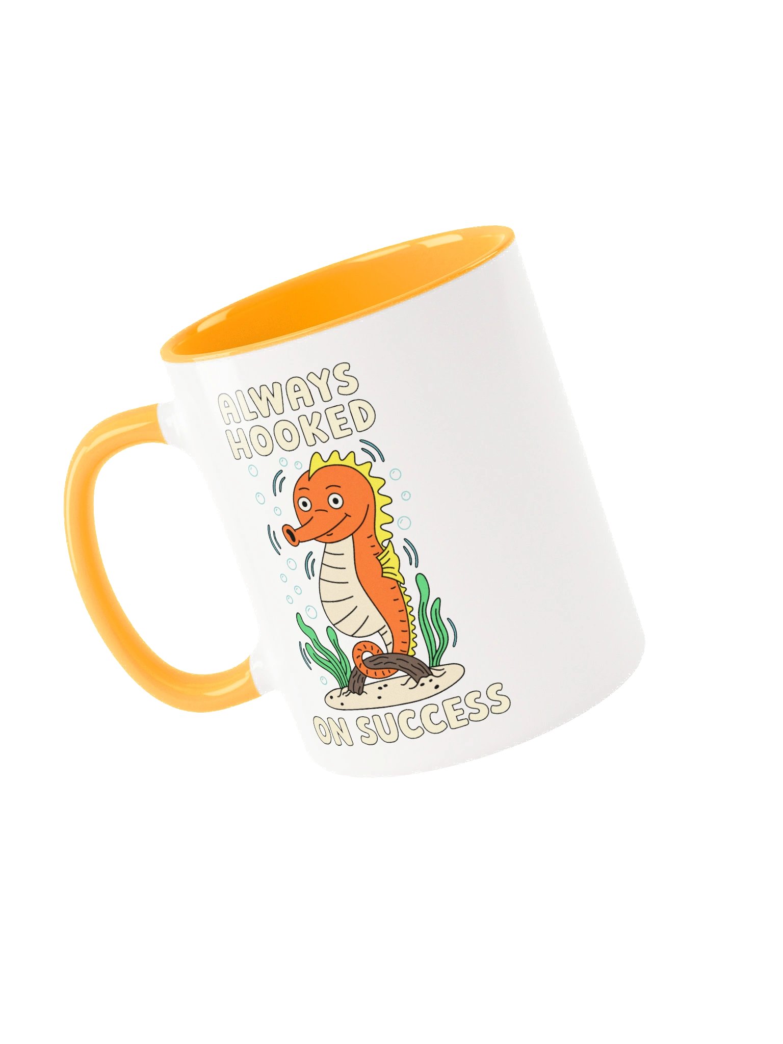 Always Hooked On Success Cute Silly Funny Seahorse Mug product image (3)