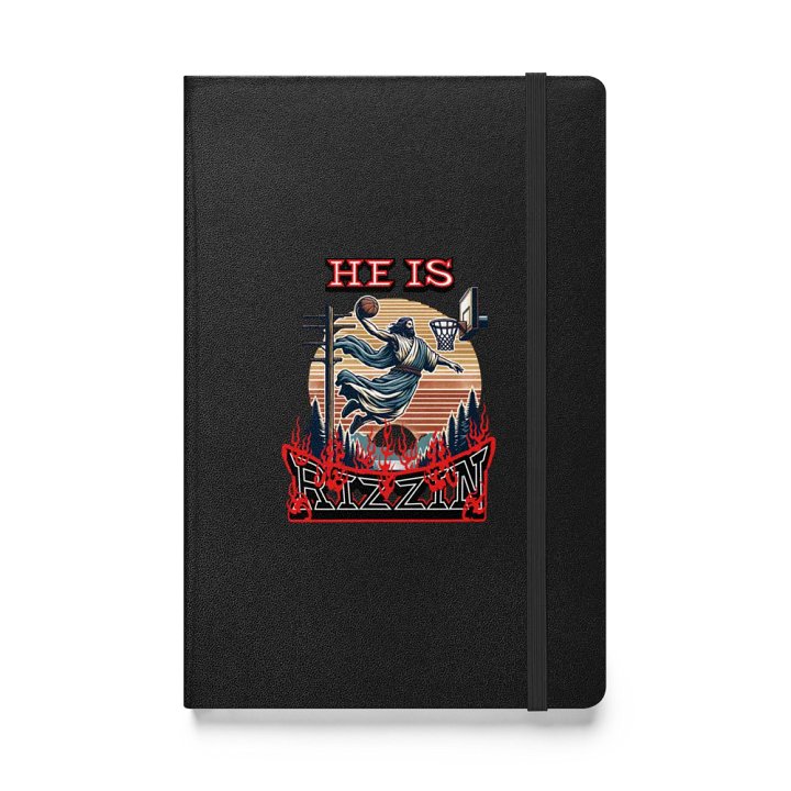 He Is Rizzin Basketball Jesus Hardcover Notebook product image (1)