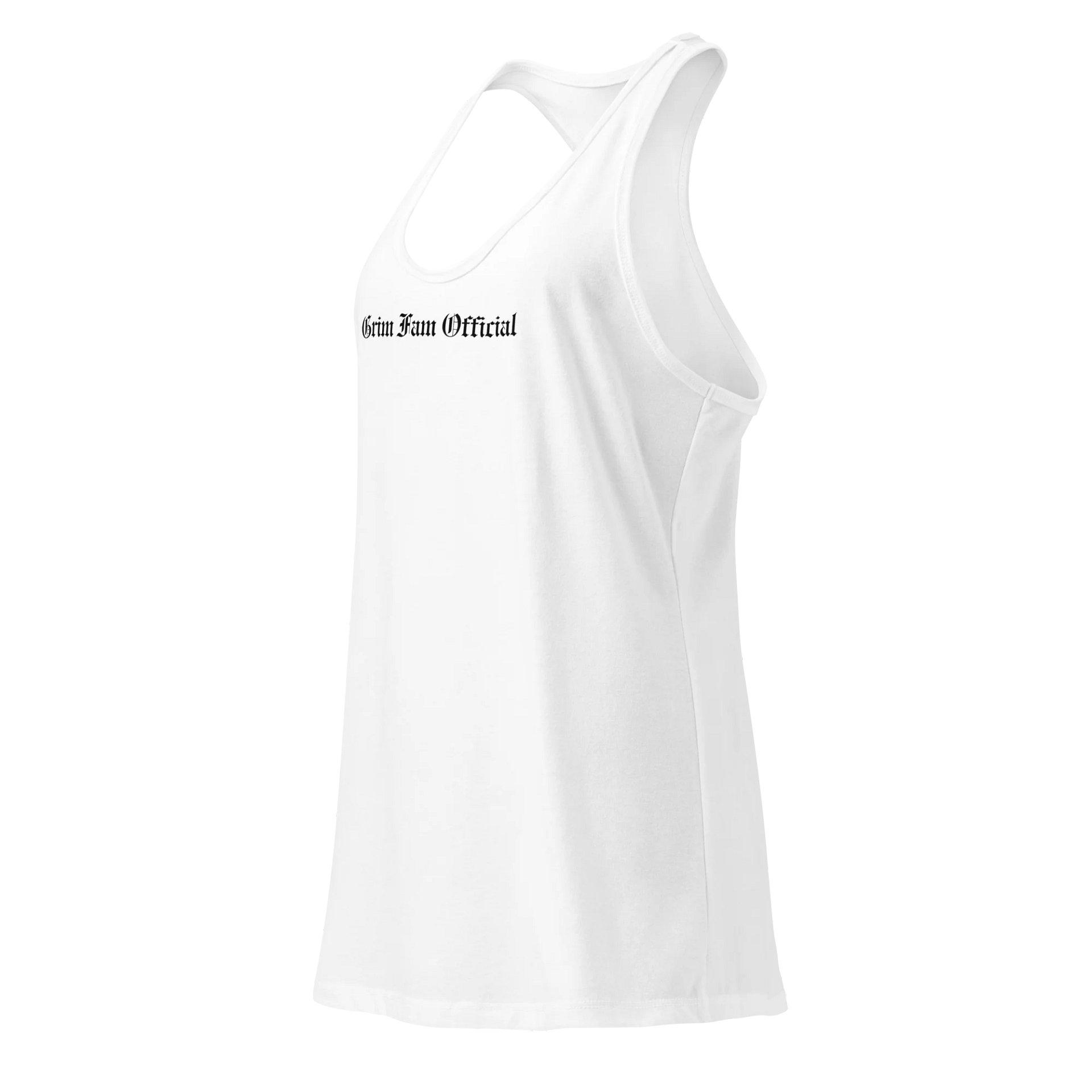 GRIMFAM OFFICIAL – WOMEN’S RACERBACK TANK TOP - #2 Black Text product image (27)