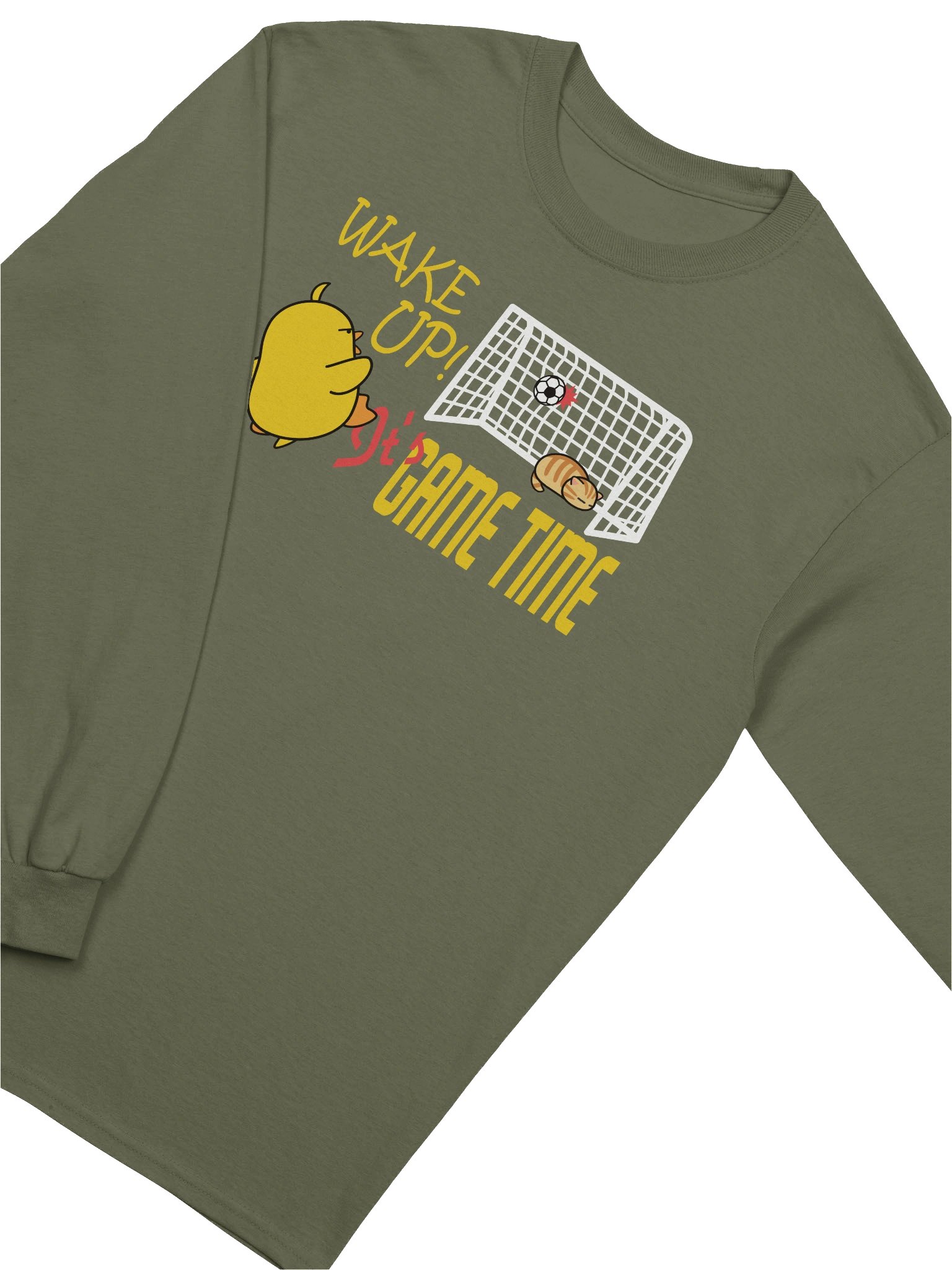 Soccer Cat (WAKE UP, It's GAME TIME) - Unisex Adult Long Sleeve T-shirt product image (3)