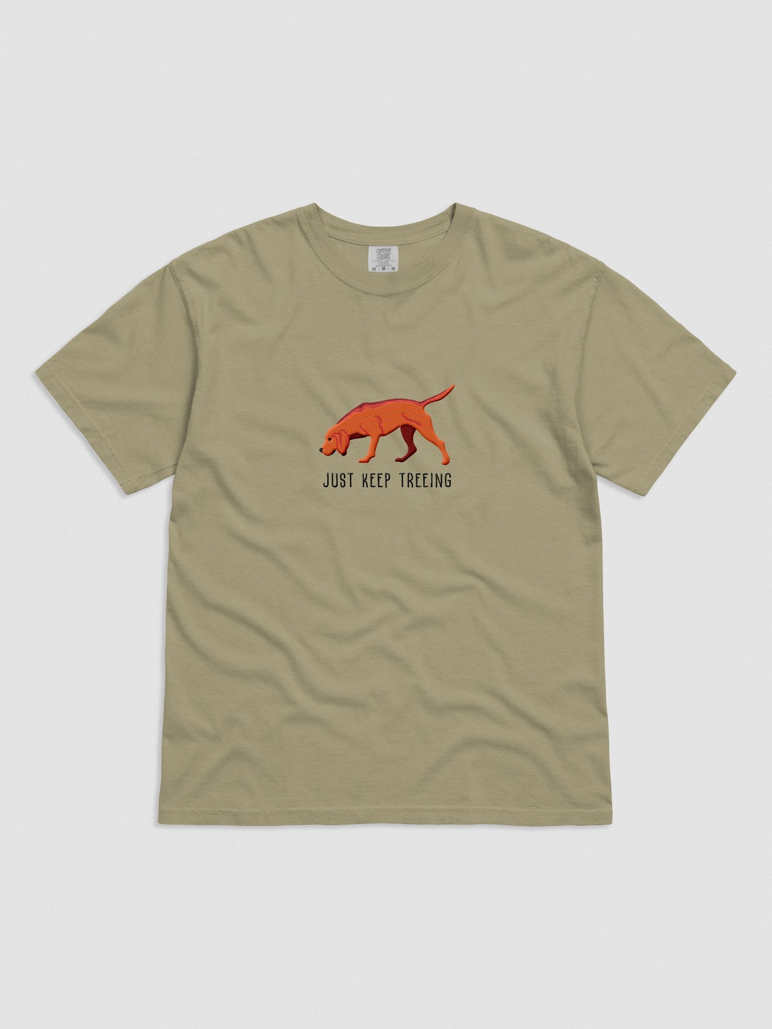 Just Keep Treeing T-Shirt(Embroidered) of a Redbone Coonhound product image (4)