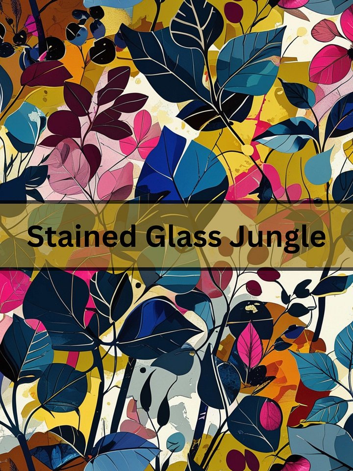 Stained Glass Jungle-Seamless Pattern- Personal Use License product image (1)