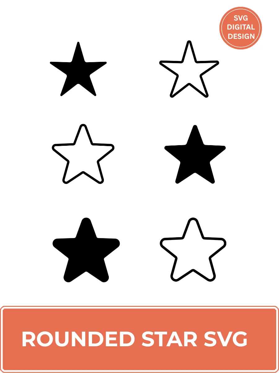Rounded Star SVG Cricut & Silhouette Design product image (1)