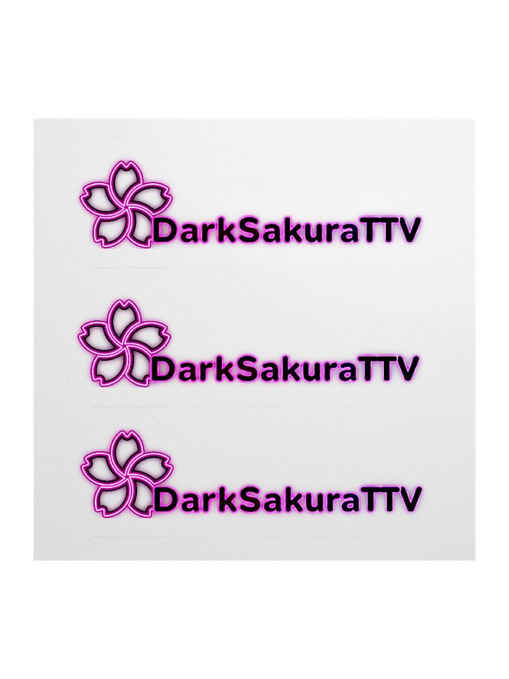 DarkSakuraTTV Neon Logo Kiss Cut Stickers product image (1)