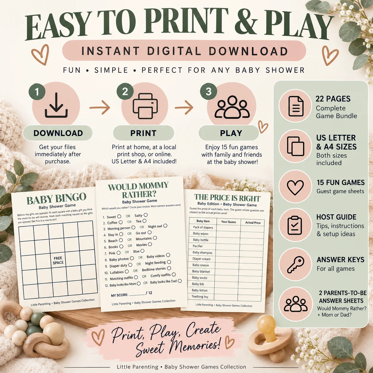 15 Baby Shower Games Printable Bundle – 22-Page Baby Shower Games PDF product image (5)