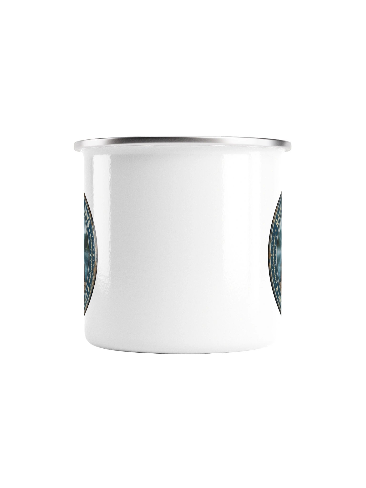 Lake Rain Peace – Vintage Metal Camping Mug product image (2)