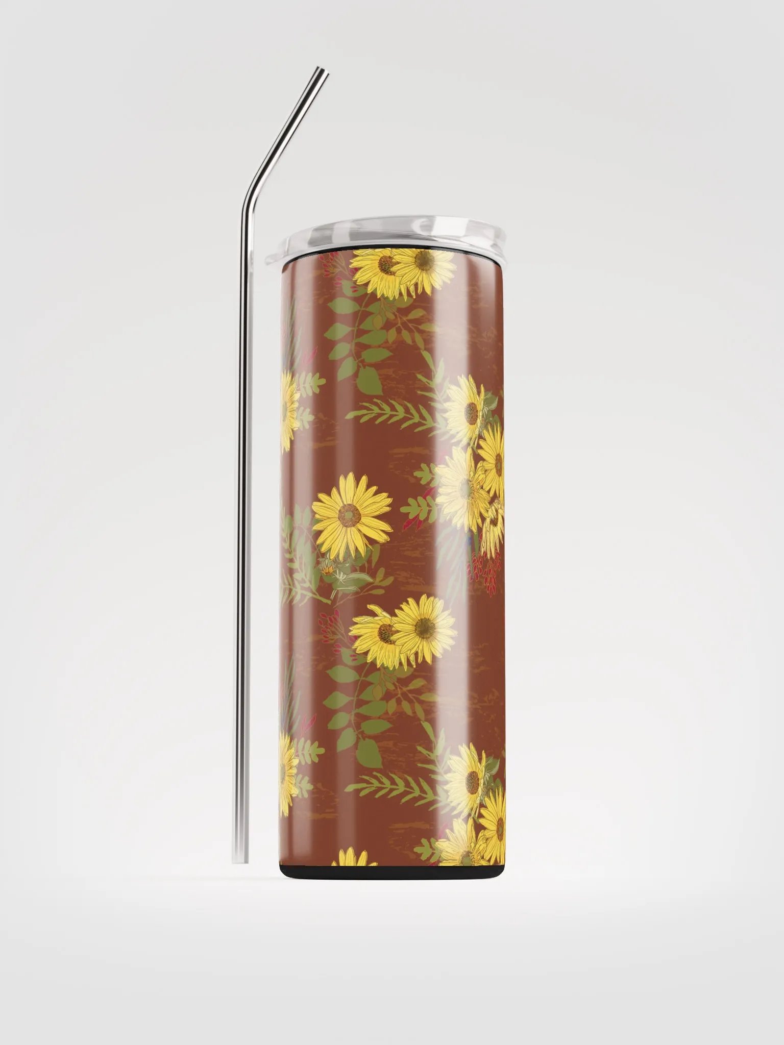 Helianthus Sunfllower 20-ounce Stainless Steel Tumbler with Straw - Red product image (8)