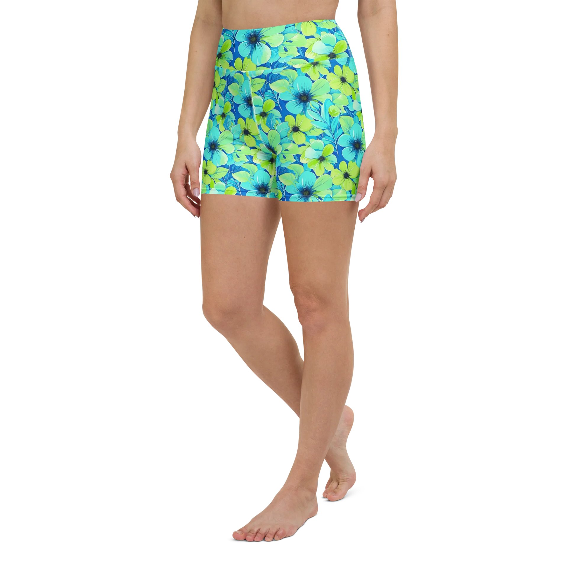 Women’s Floral Yoga Shorts – High Waist, Stretch Activewear for Gym, Running, Pilates & Summer Style product image (5)