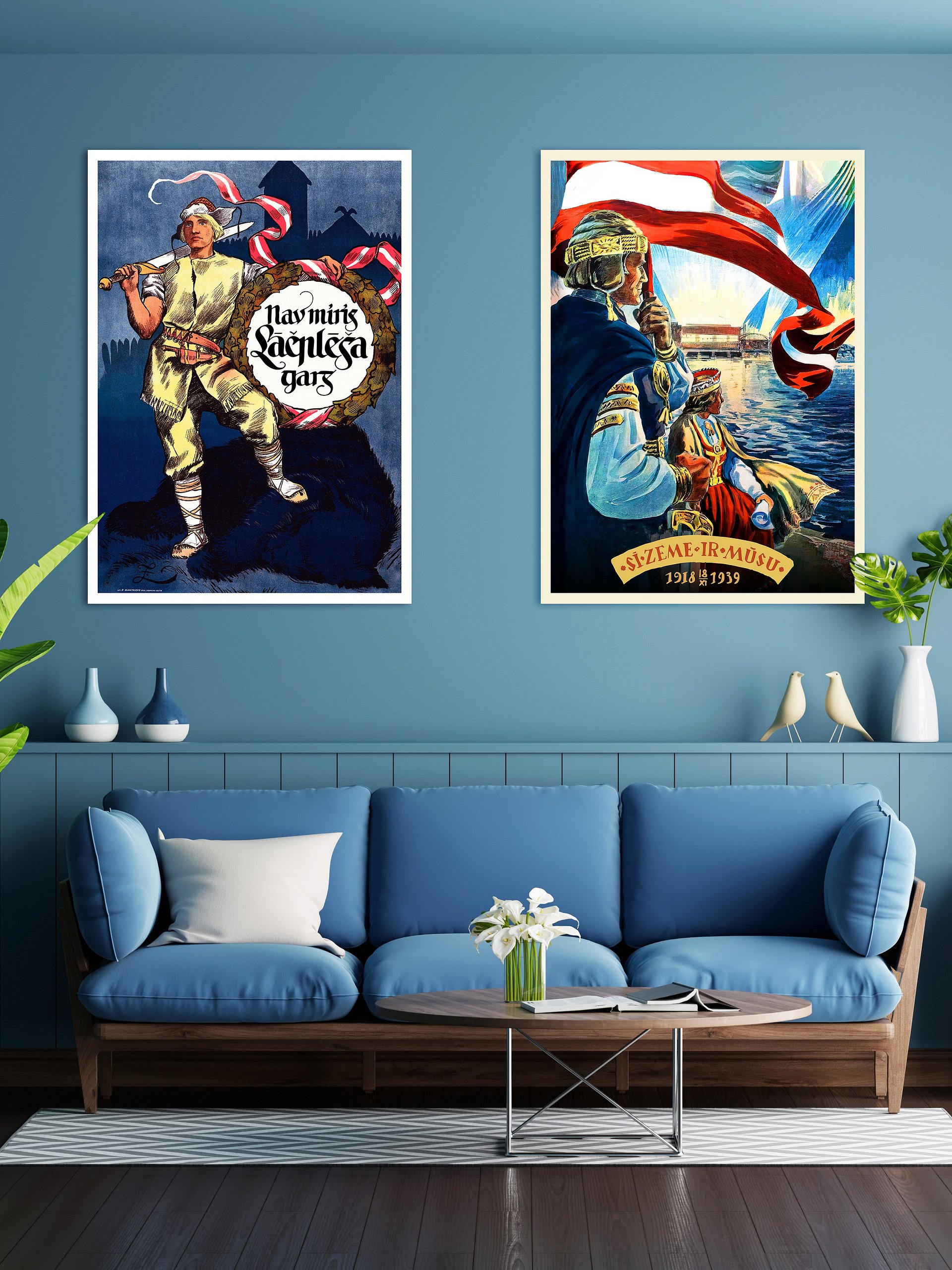 Latvia retro poster, 1934 — retro travel poster, vintage travel wall art, propaganda poster, patriotic poster product image (2)