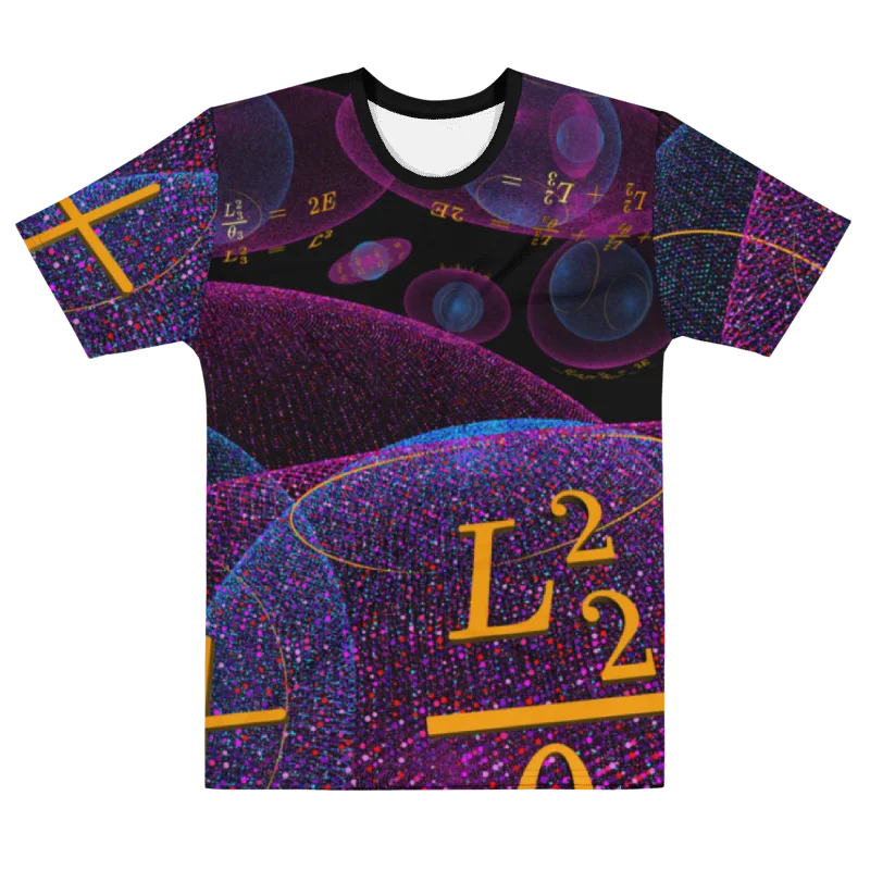 Poinsot's Pixel Spaceship 2 - Physics of the Gyroscope Men's Crew Neck T-Shirt product image (3)