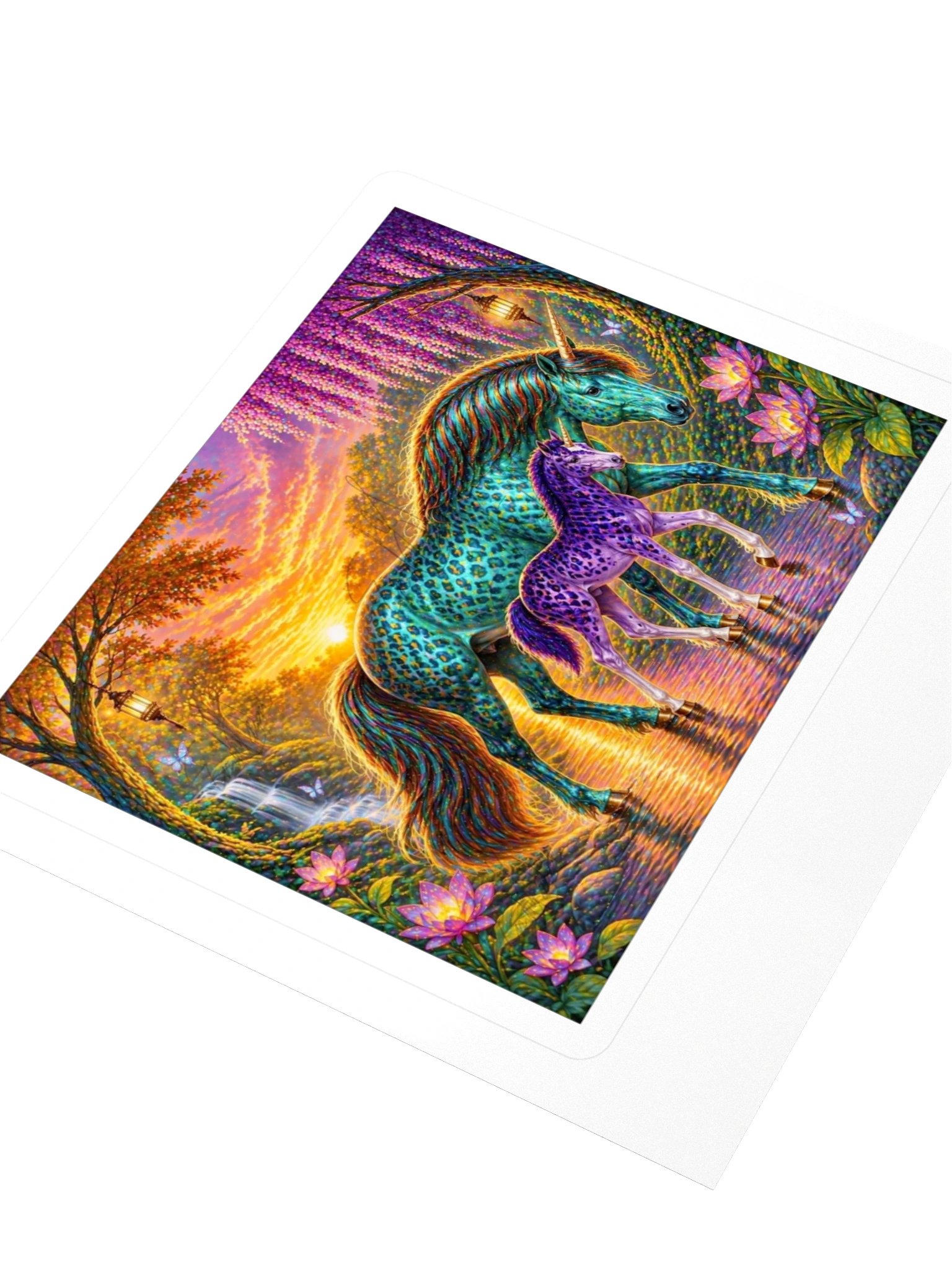 Teal & Violet Sunset Unicorns Sticker product image (3)