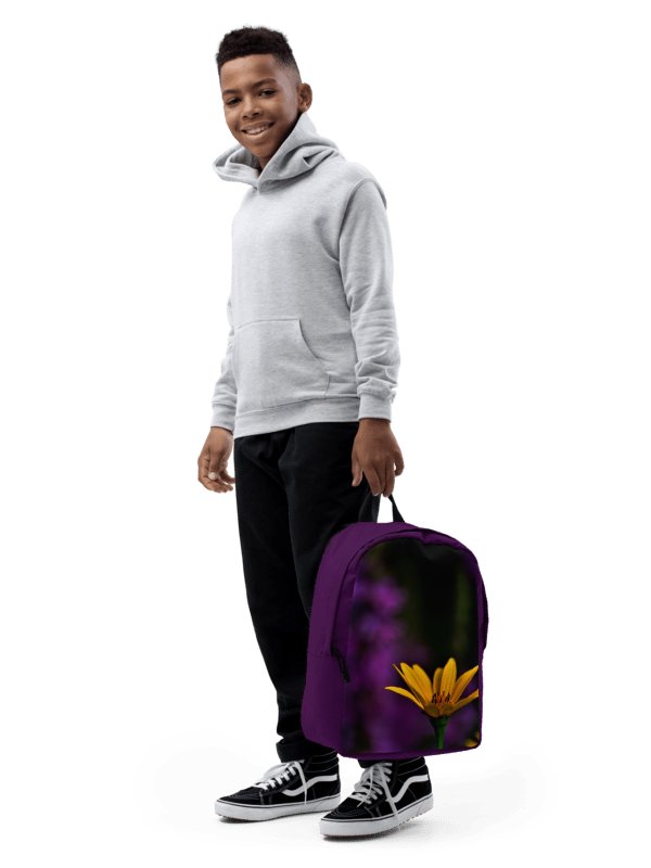 Design-backpack - Bright yellow blossom against a purple background (Dark Design) product image (2)