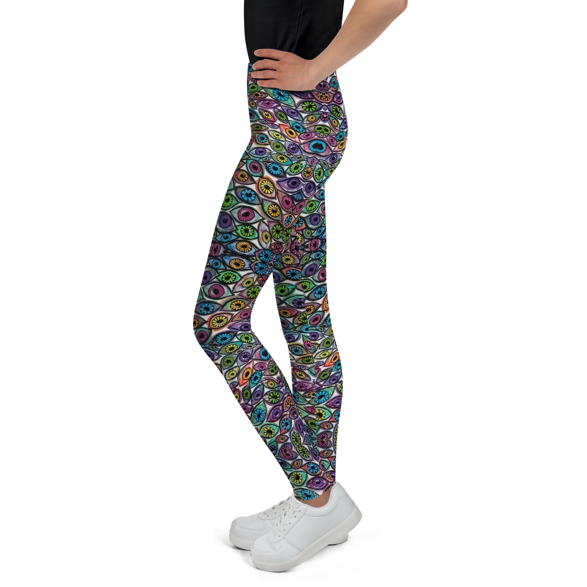 Youth Psychedelic Eyes Pattern Leggings | Eye See You Too product image (4)