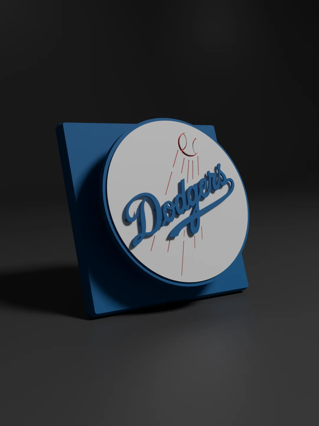 Los Angeles Dodgers Circle 3D Printed Floating Logo Sign (Digital File Only) product image (1)