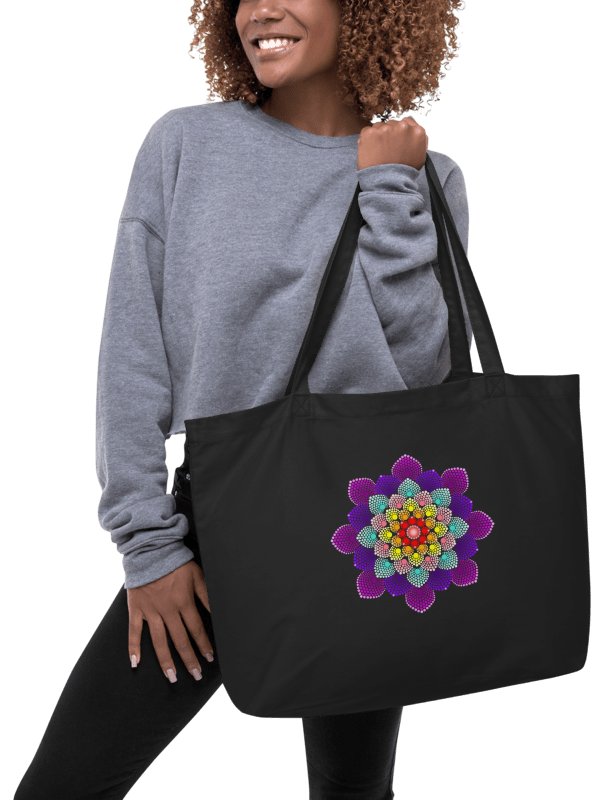 Colorful Dot Mandala Organic Cotton Tote product image (1)