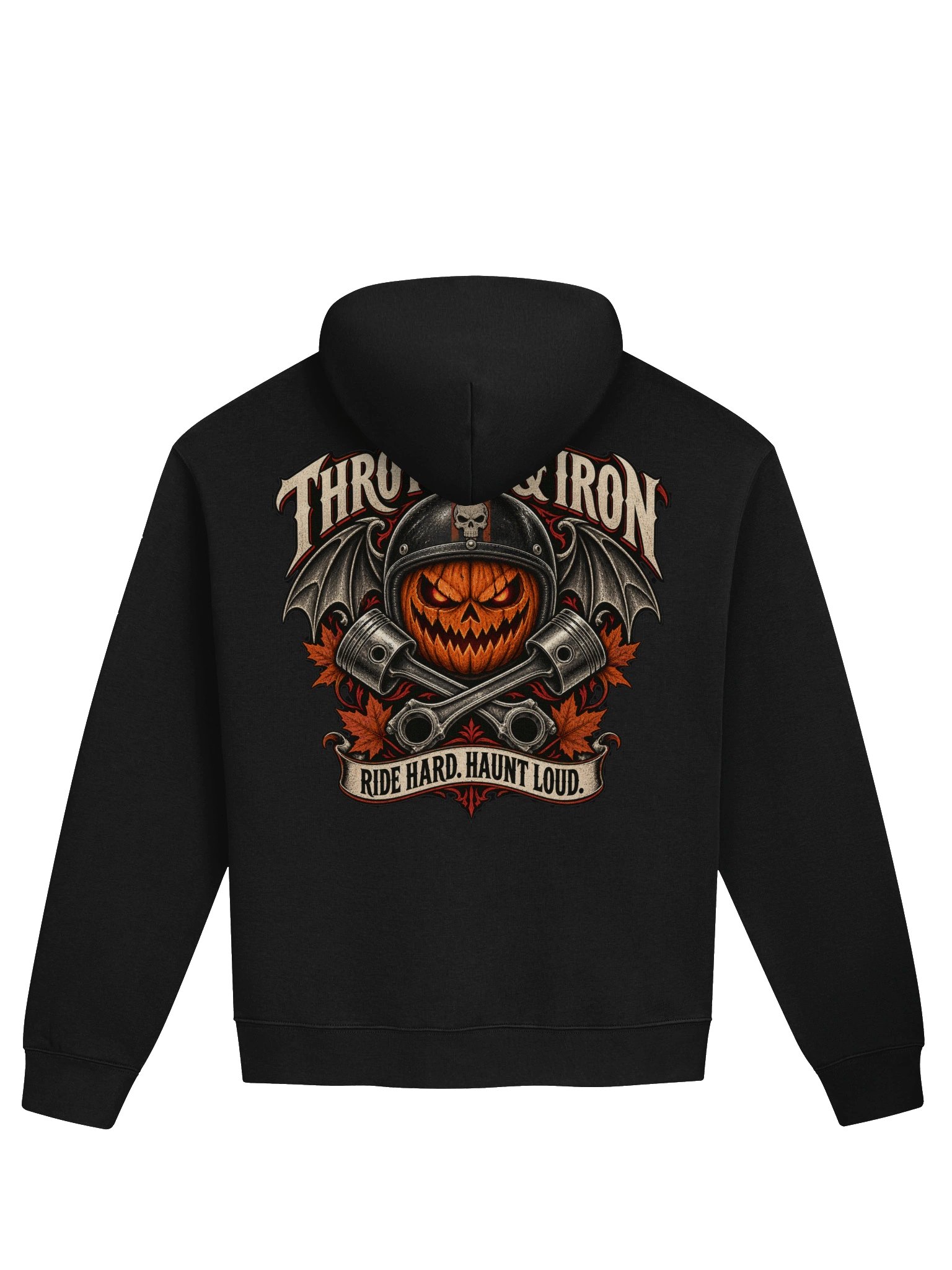 Throttle & Iron Ride Hard, Haunt Loud Halloween Hoodie product image (2)