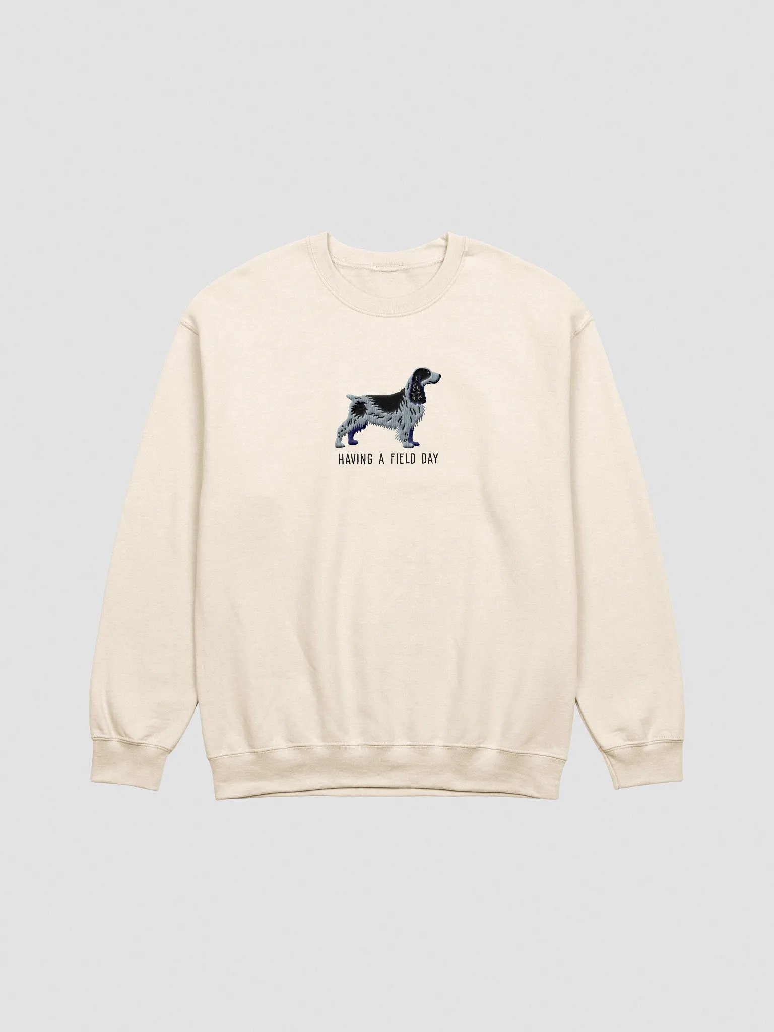 Having a Field Day Sweatshirt (Embroidered) of a Field Spaniel(Blue Roan) product image (3)