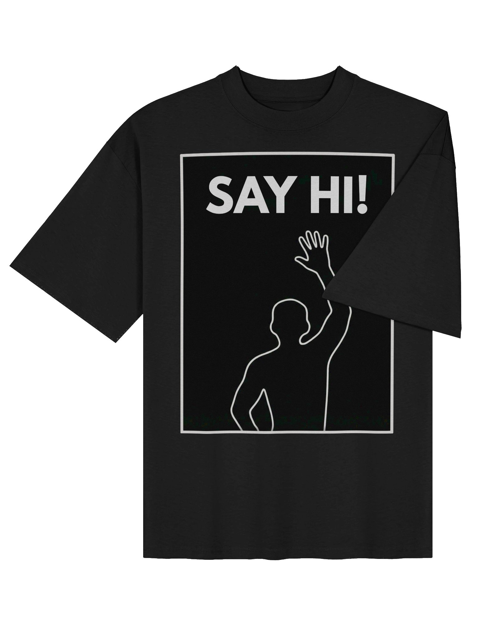 VIRAL Silhouette "Say Hi!" Greeting T-Shirt | Iconic Immersive Interactive Dance Workout Oversized Organic Cotton Unisex Tee product image (36)