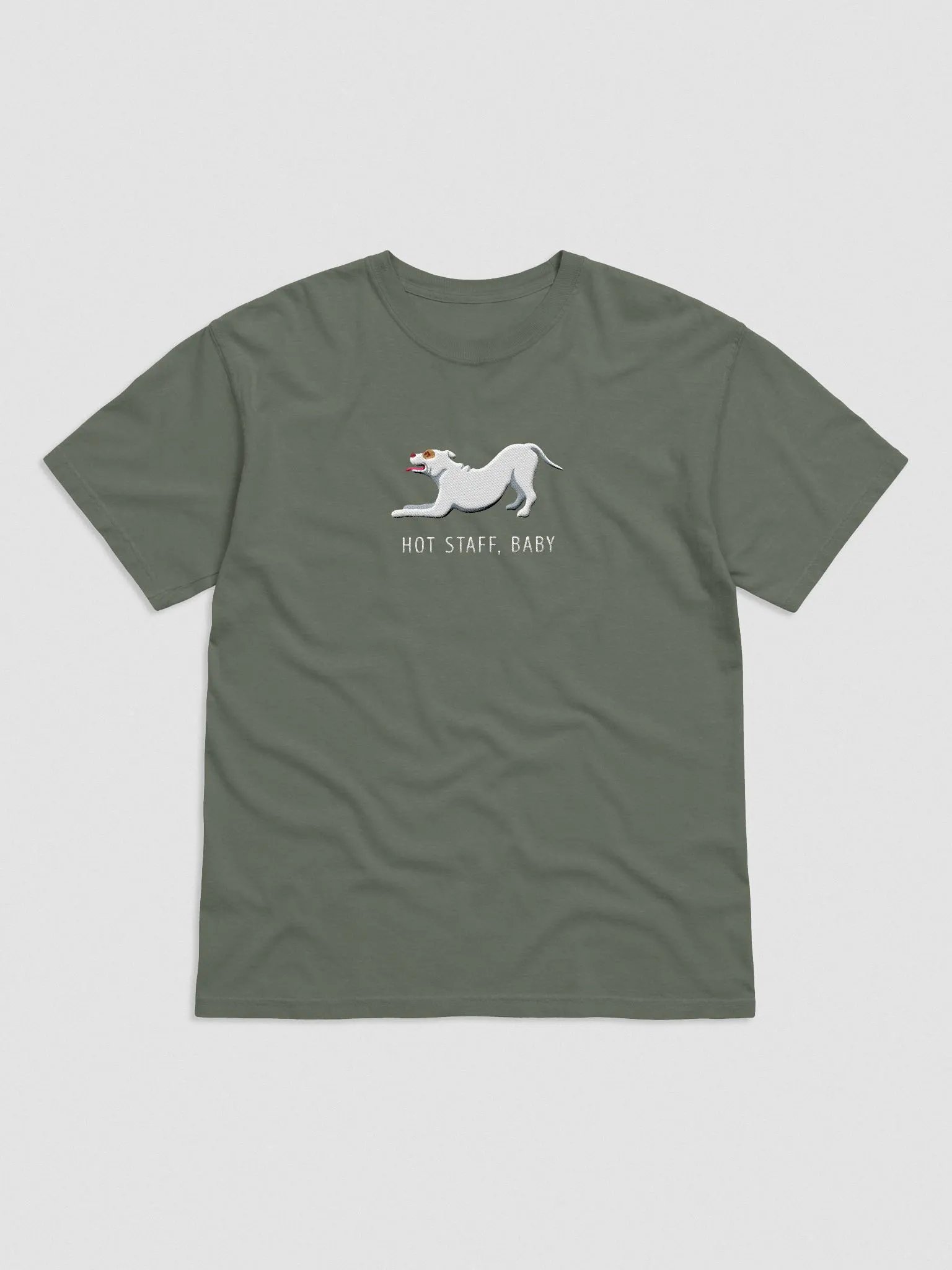 Hot Staff, Baby T-Shirt(Embroidered) of a Staffordshire Terrier(White) product image (4)