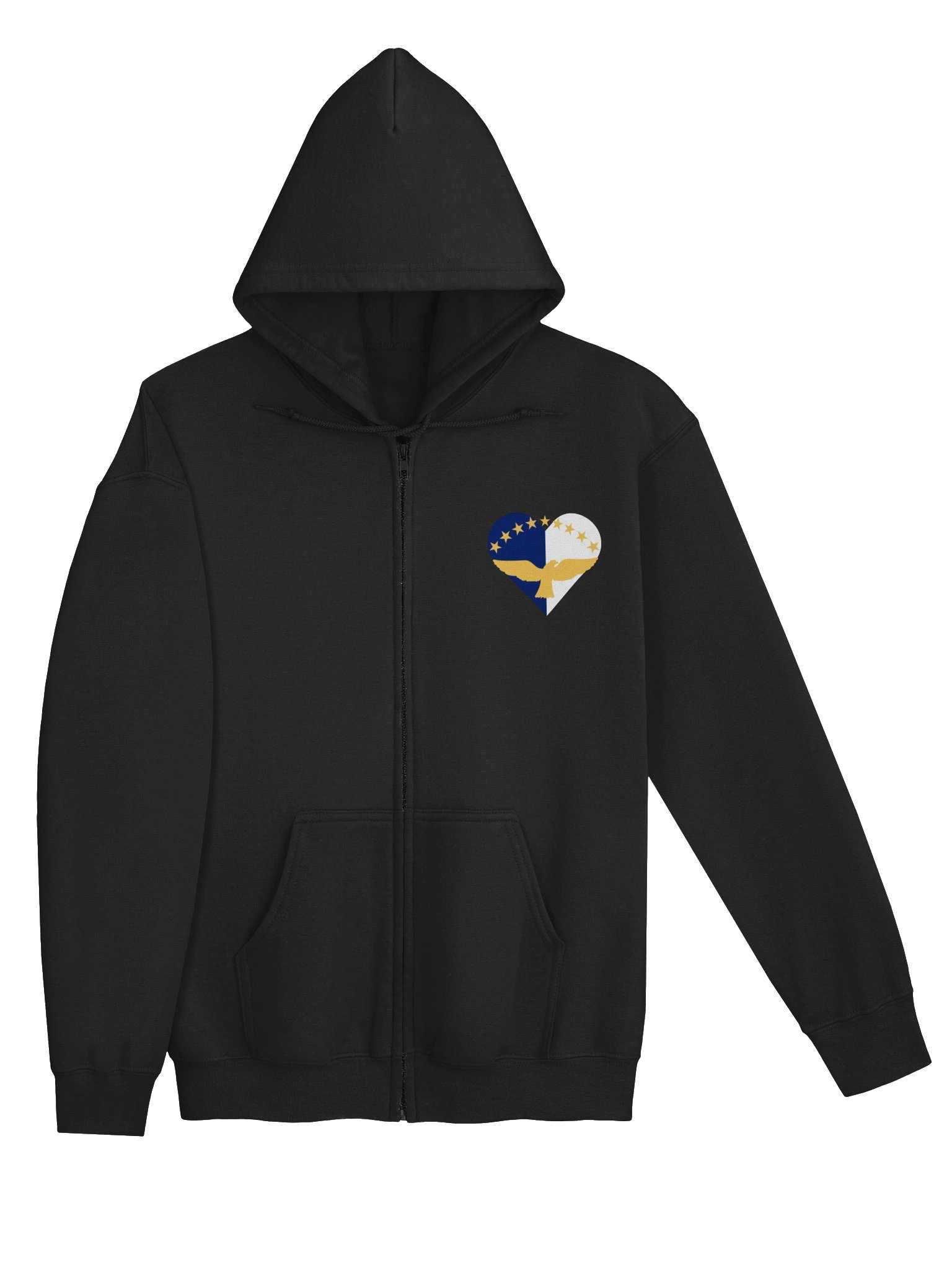 mais fica (azores egg) flag heart zip hoodie product image (3)