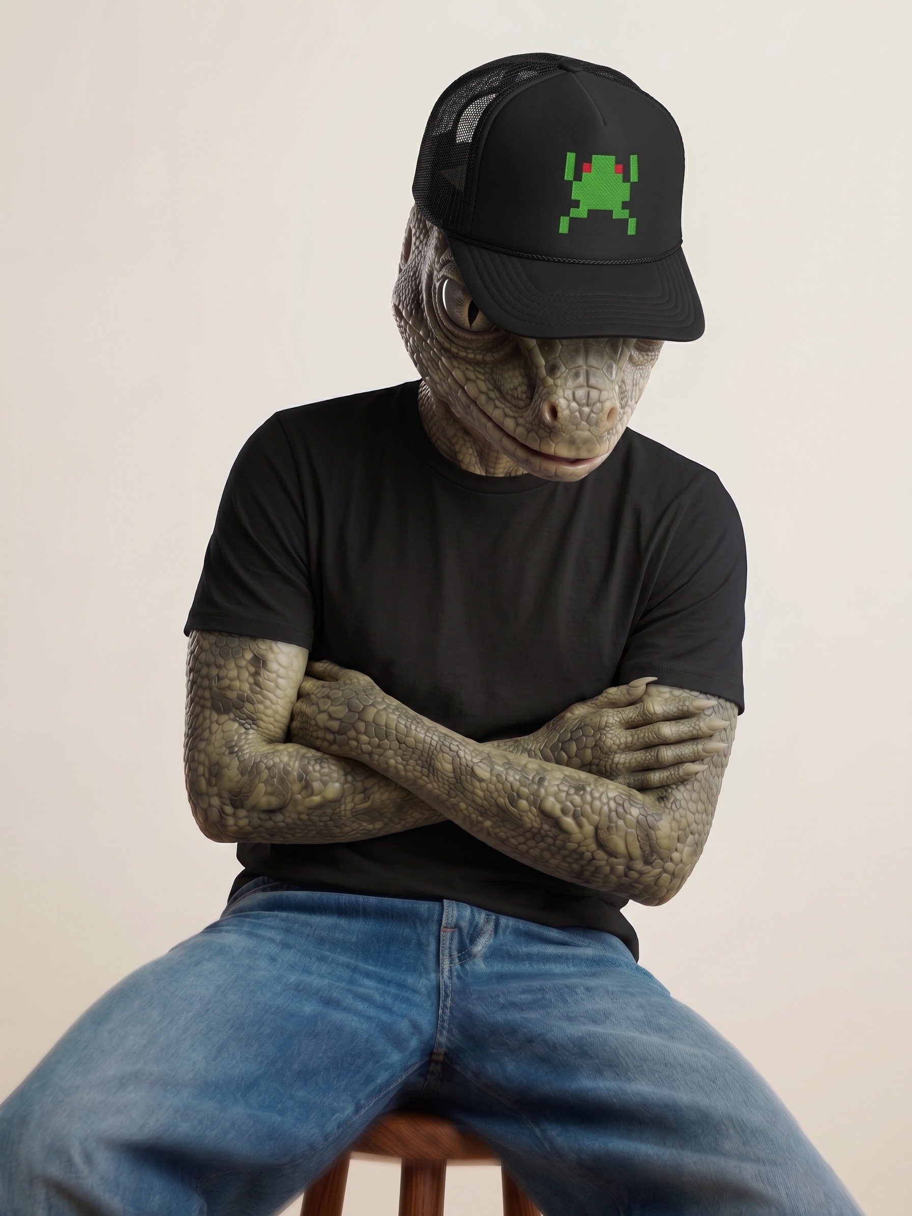 8-Bit Frog Sprite Trucker Hat product image (2)