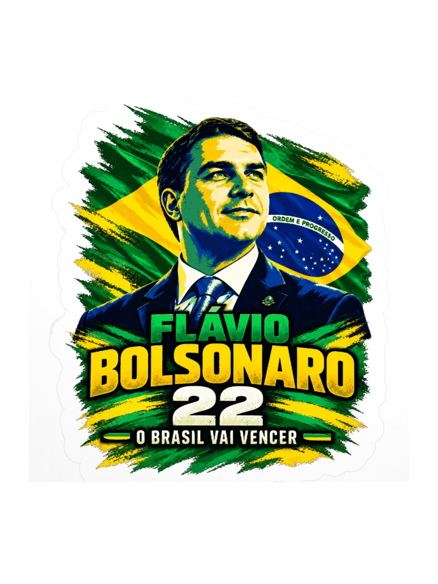 Flávio Bolsonaro 22 – O Brasil Vai Vencer | Adesivo product image (1)